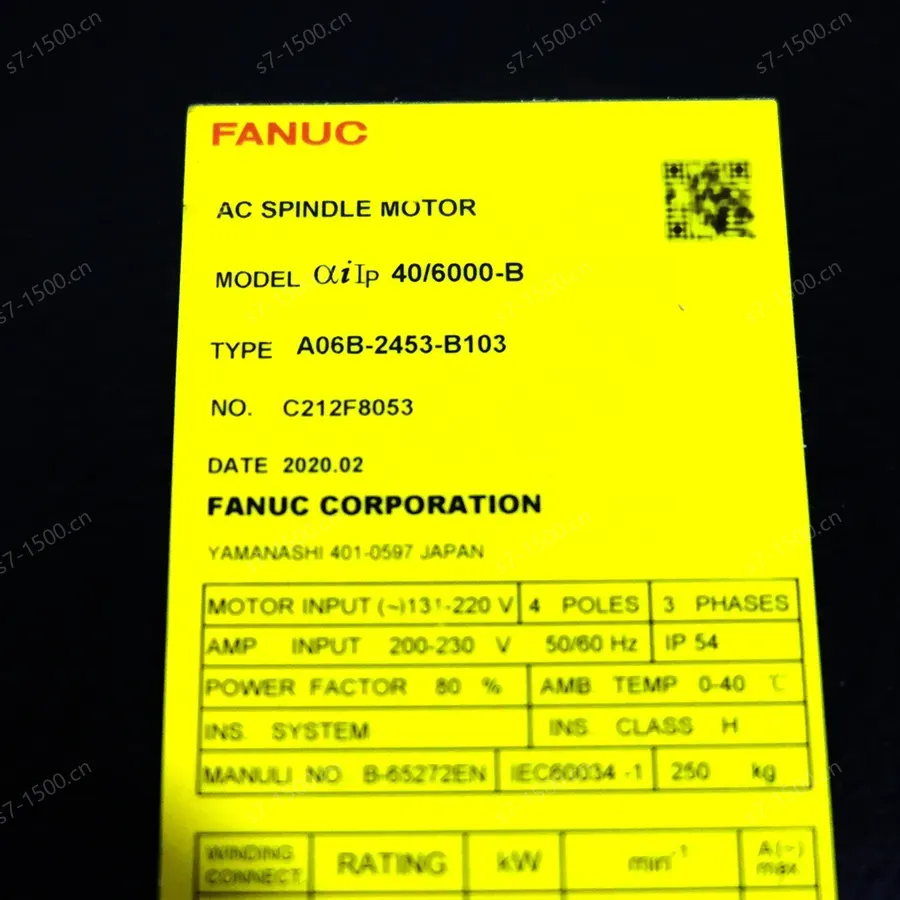 High Quality for Fanuc AC Motor A06B-2453-B103 Fanuc Amplifier AC Spindle Motor Original A06B 2453 B103