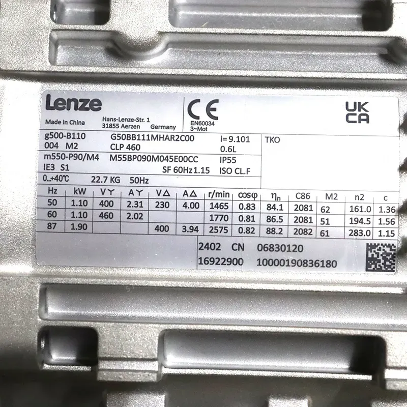 Original Lenze Servo Motor 16922900 G50BB111MHAR2C00 Germany Industrial Use